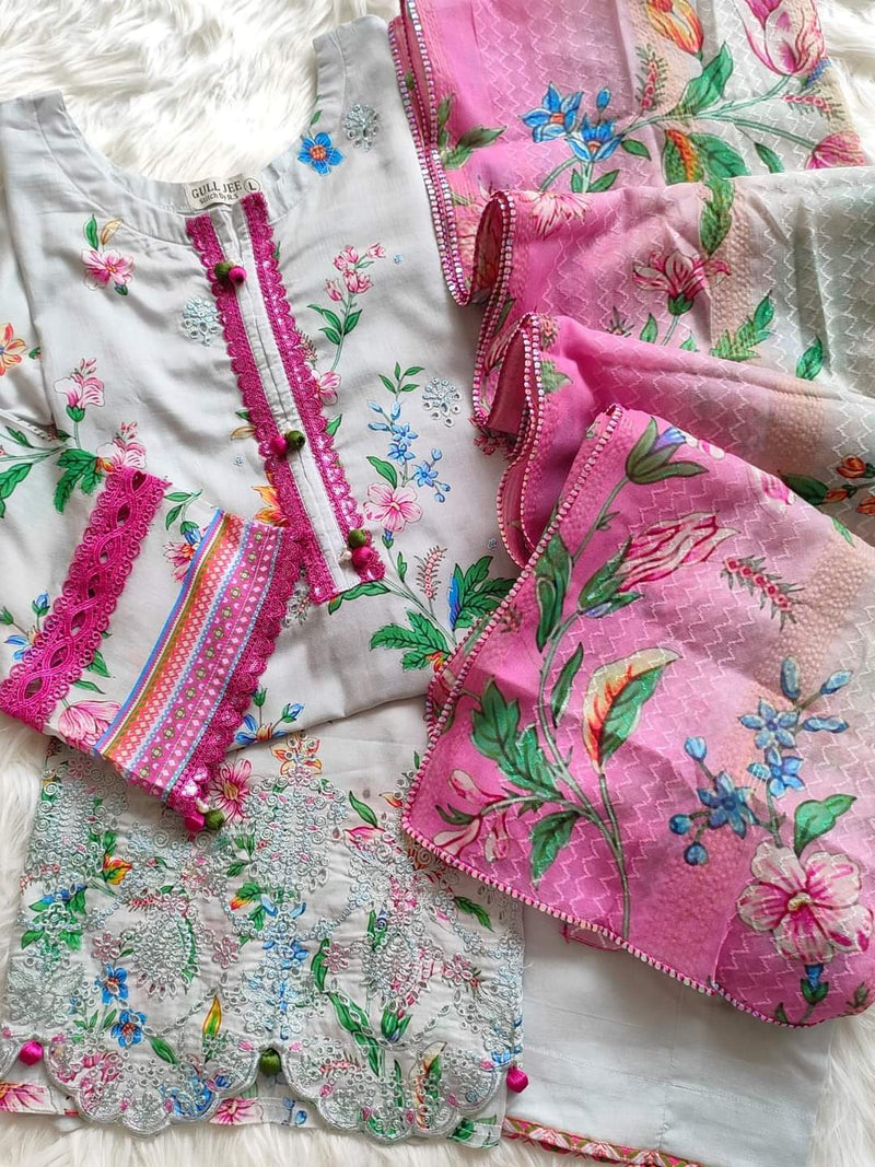 Phoolkaari - 3piece embroidered lawn - 02