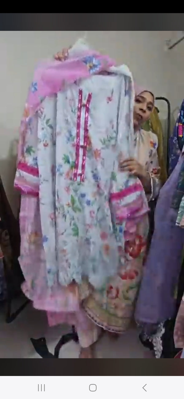 Phoolkaari - 3piece embroidered lawn - 02