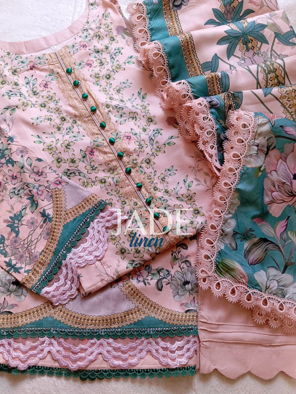 Jade - winter linen - 3 piece- peach