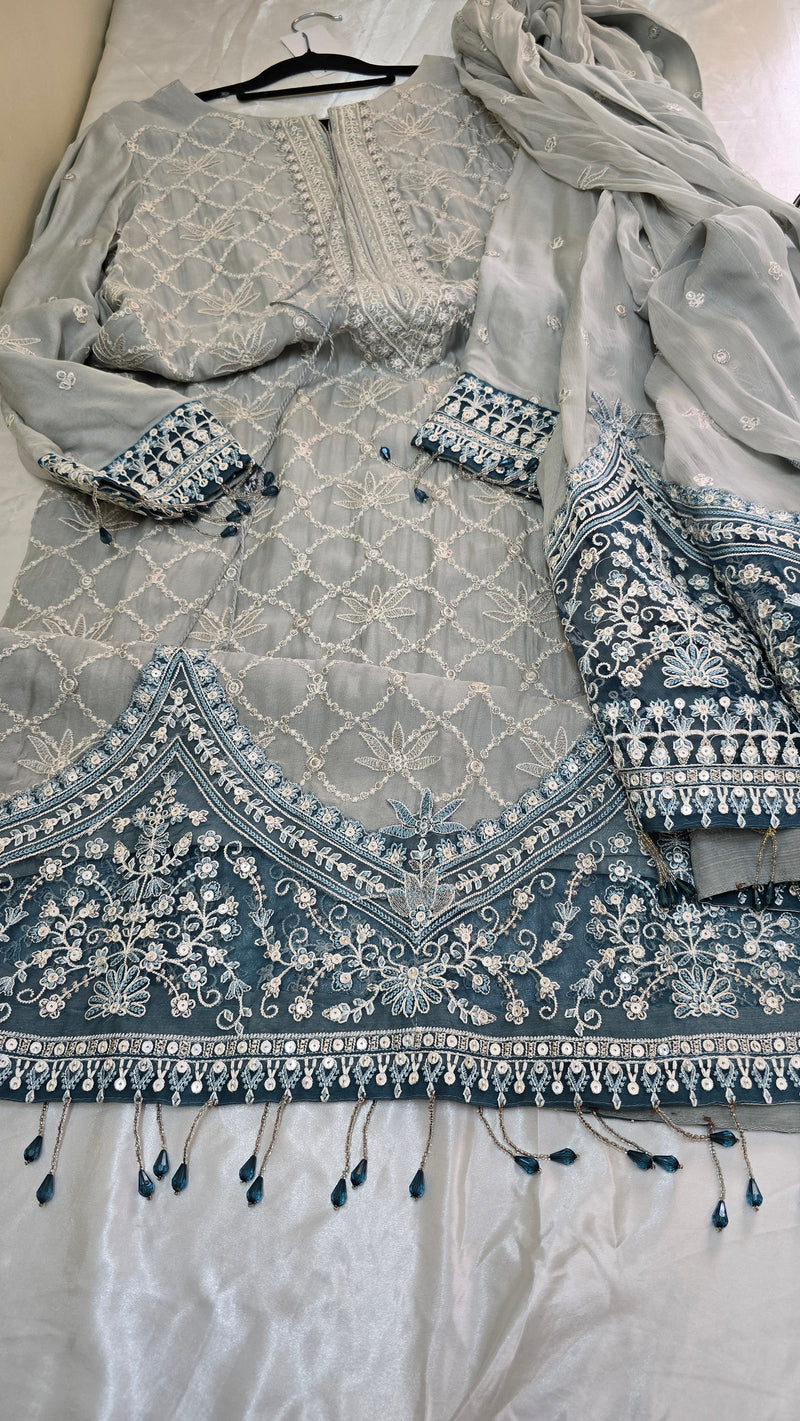 Cross stitch - chiffon 3 piece - elaha