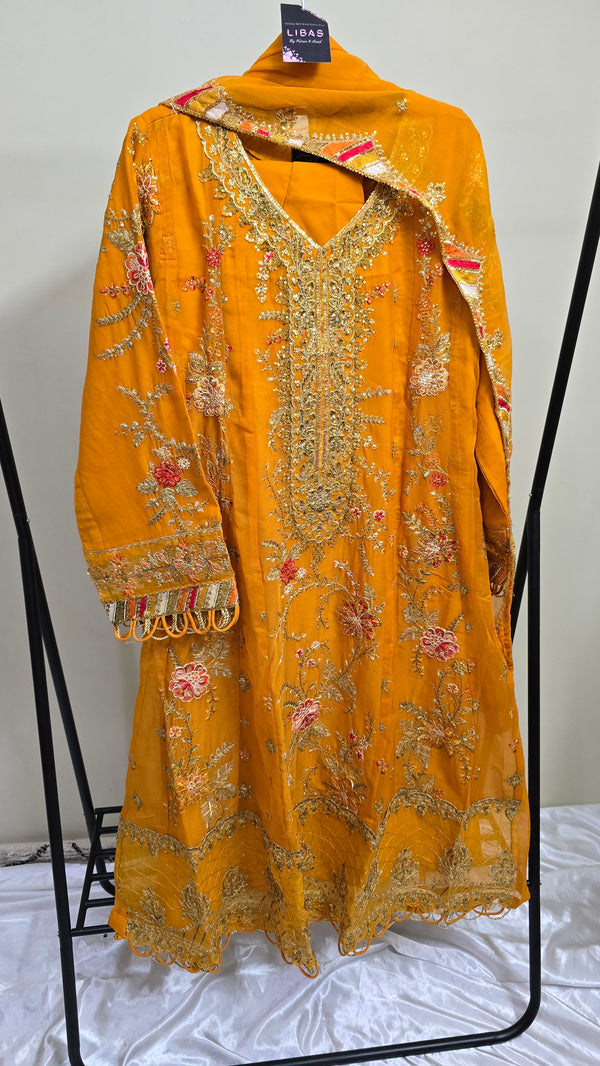 Libas pret - chiffon frock Embroidered 3piece