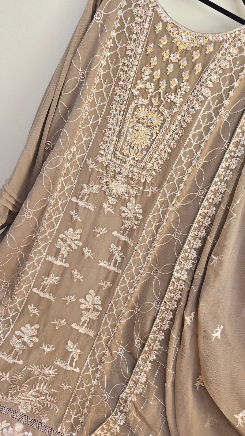 AN-Chiffon 3pc- Brown