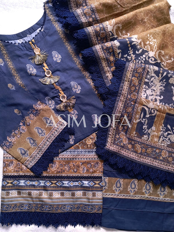 AsimJofa Summer prints- Dark Blue