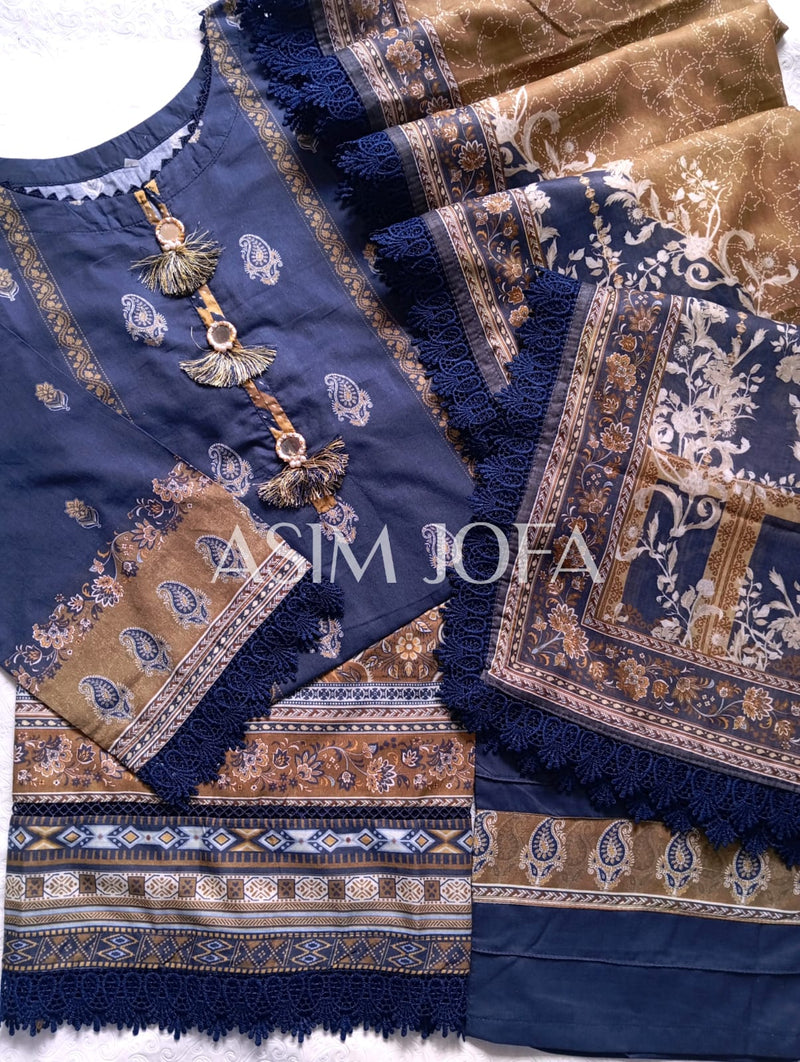 AsimJofa Summer prints- Dark Blue