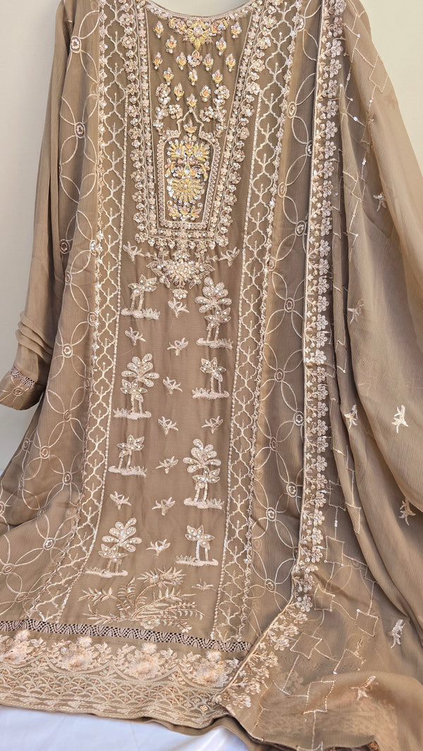 AN-Chiffon 3pc- Brown