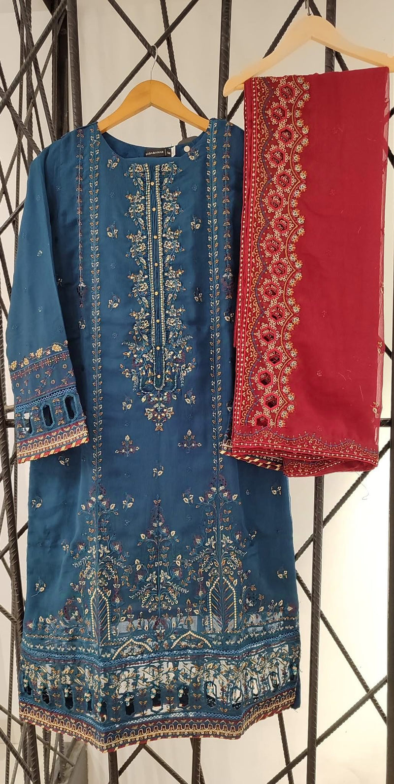 SB - blue chiffon suit