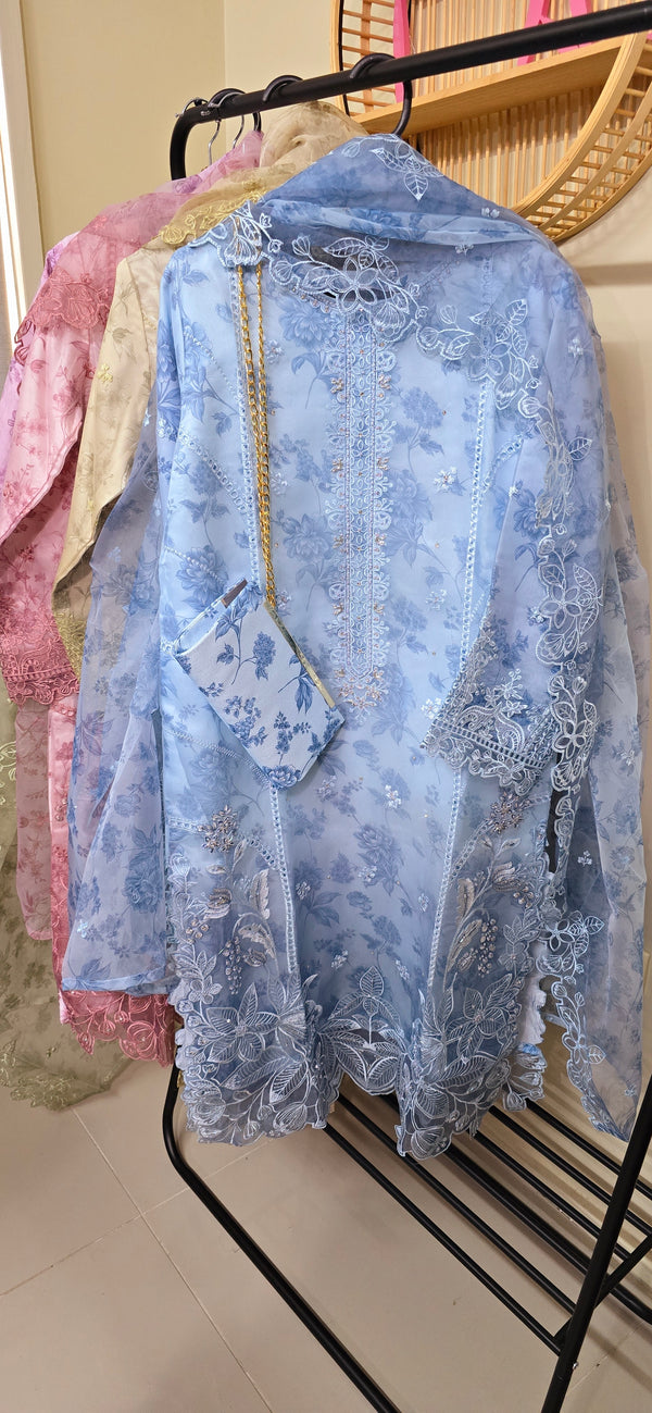Tawakkal - organza floral - Blue