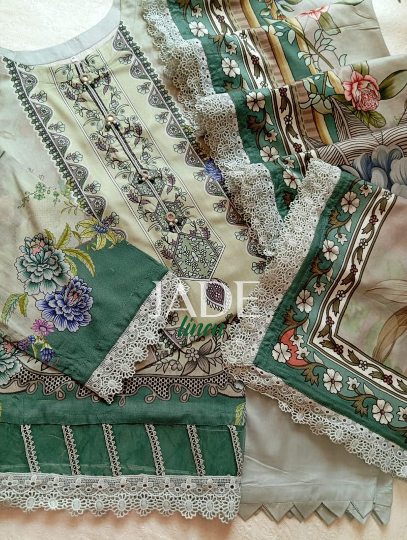 Jade - winter linen - 3 piece- green