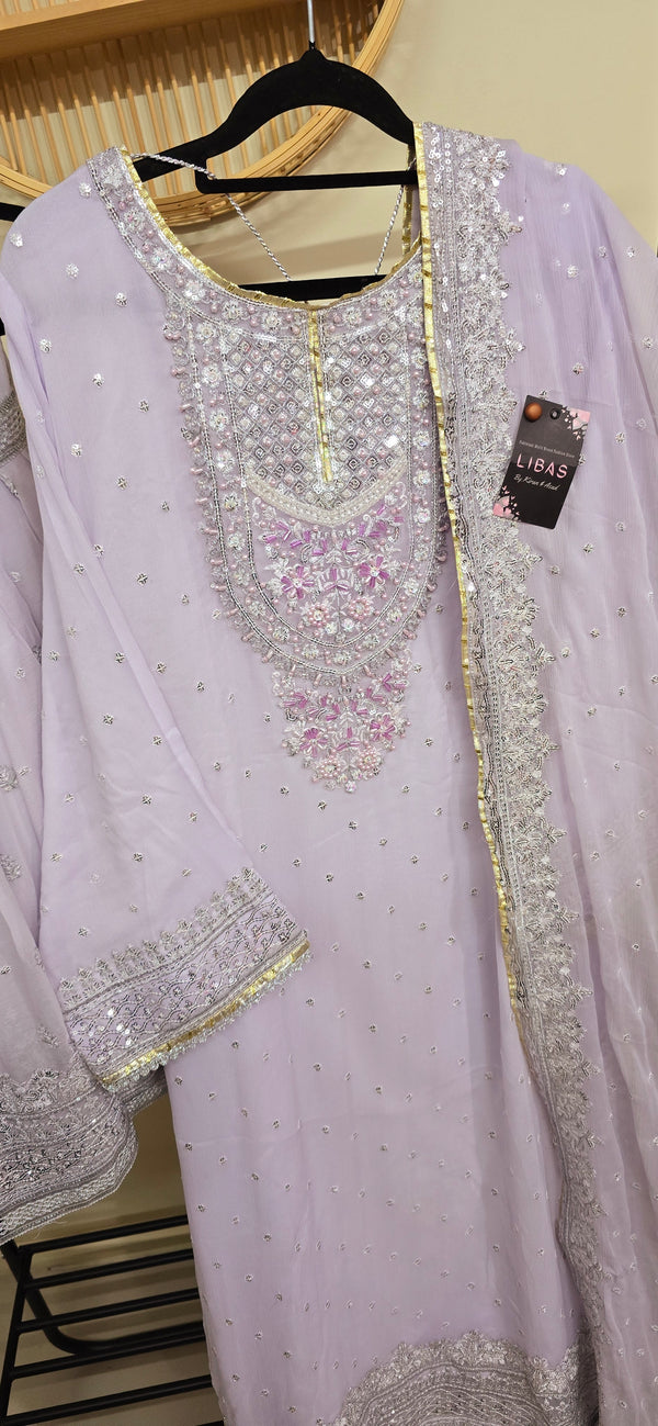 Chiffon Sharara  - Light purple