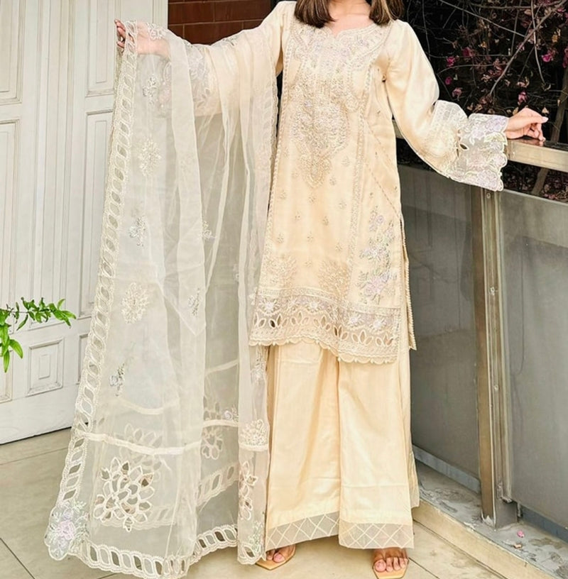 SB - Mahpara Organza Formal - cream