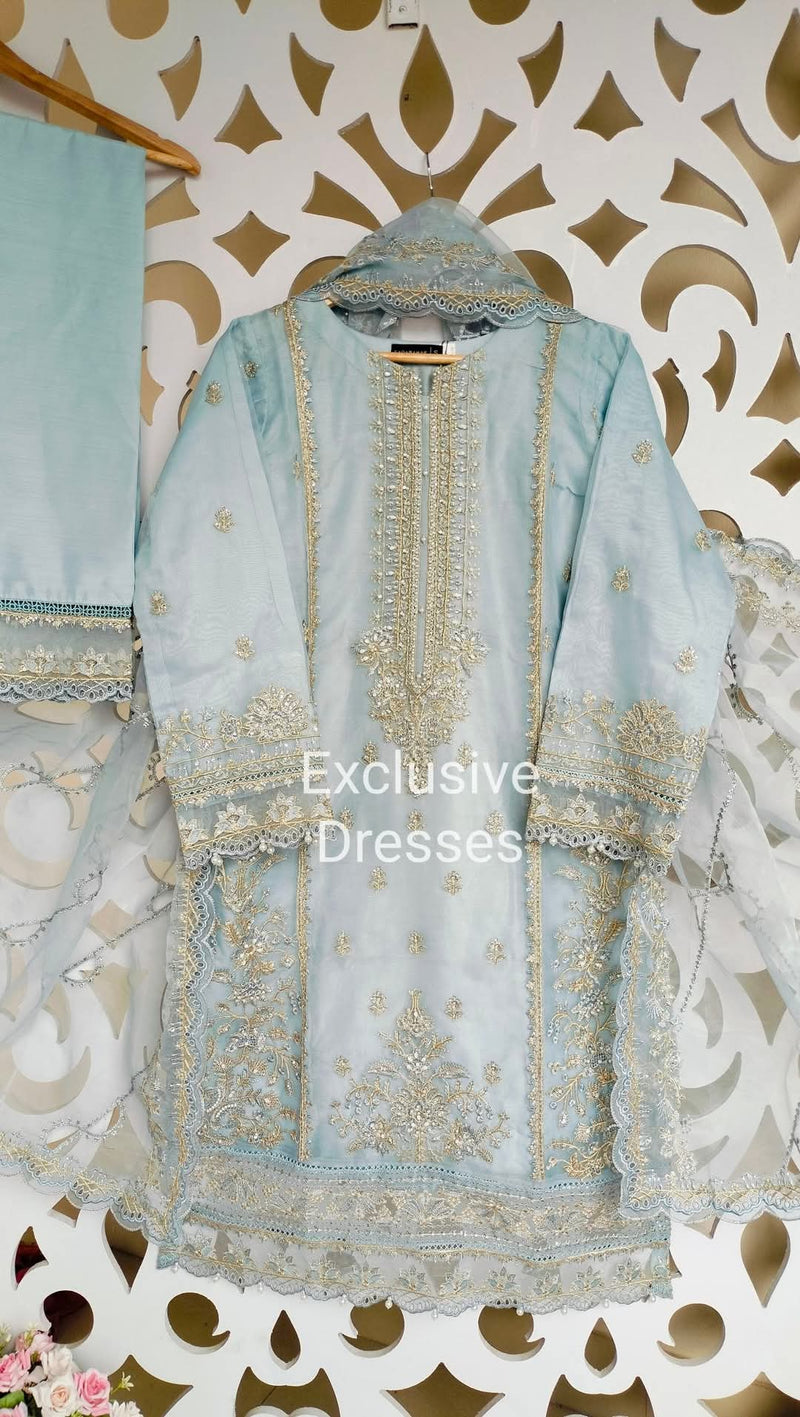 SB - Mahpara Organza Formal - Light blue