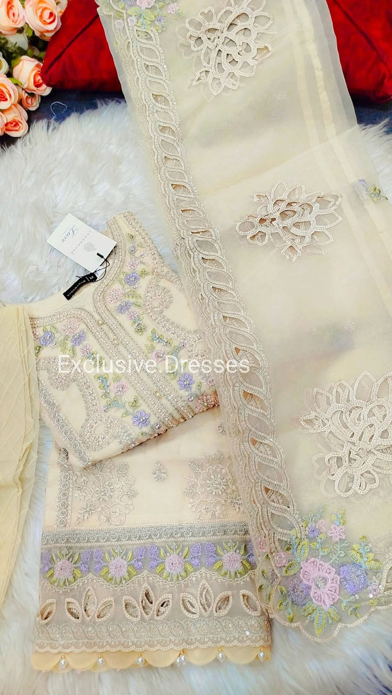 SB - Mahpara Organza Formal - cream