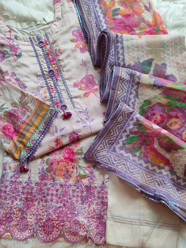 Phoolkari - embroidered lawn suit