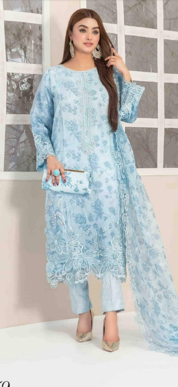 Tawakkal - organza floral - Blue