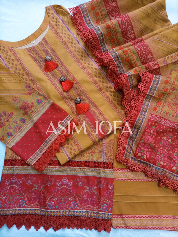 AsimJofa Summer prints- Mustard