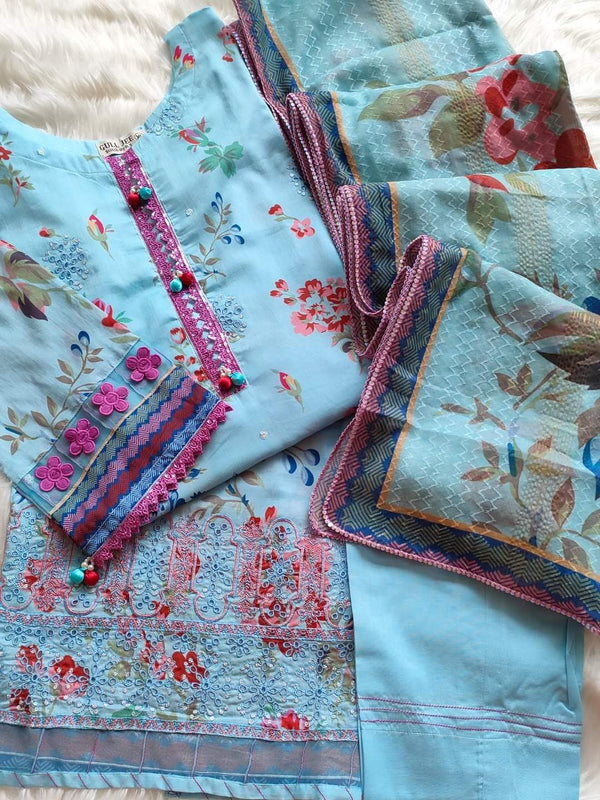 Phoolkaari - 3piece embroidered lawn - 07