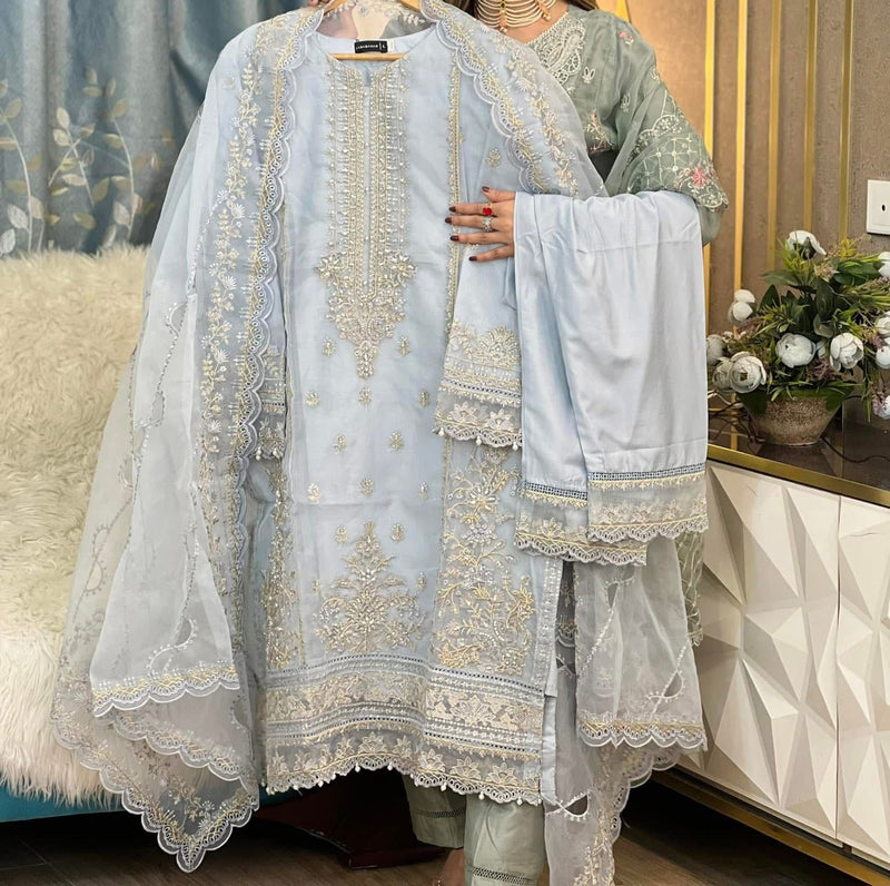 SB - Mahpara Organza Formal - Light blue
