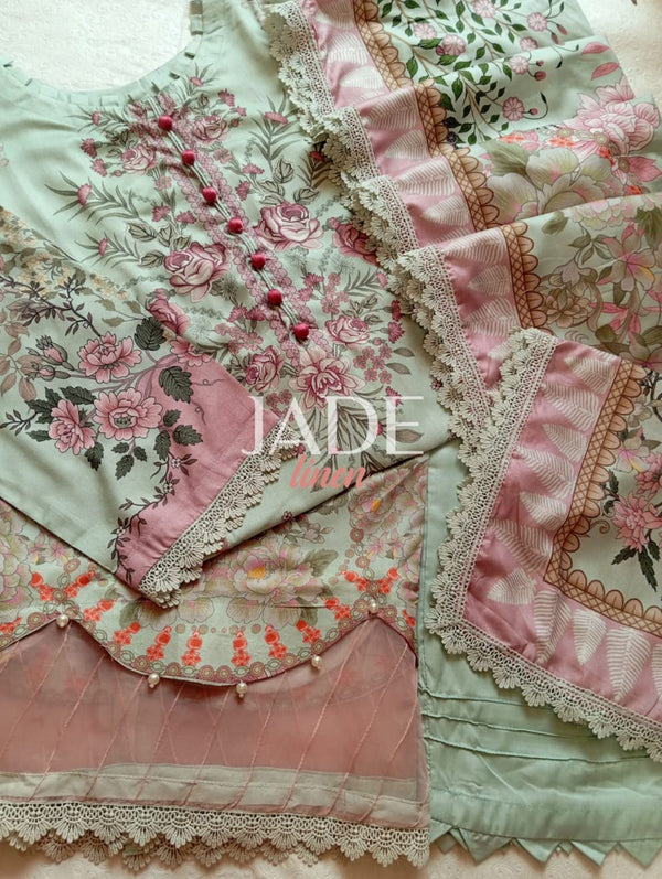 Jade - winter linen - 3 piece- Sage