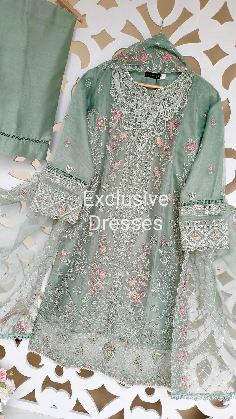 SB - Mahpara Organza Formal - green