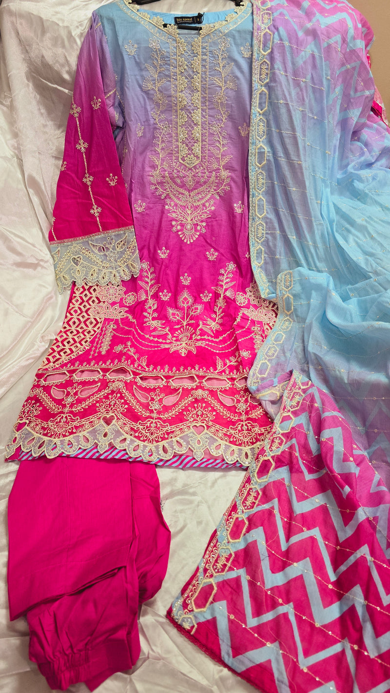 Tie dye summer 3 piece -  Fuschia